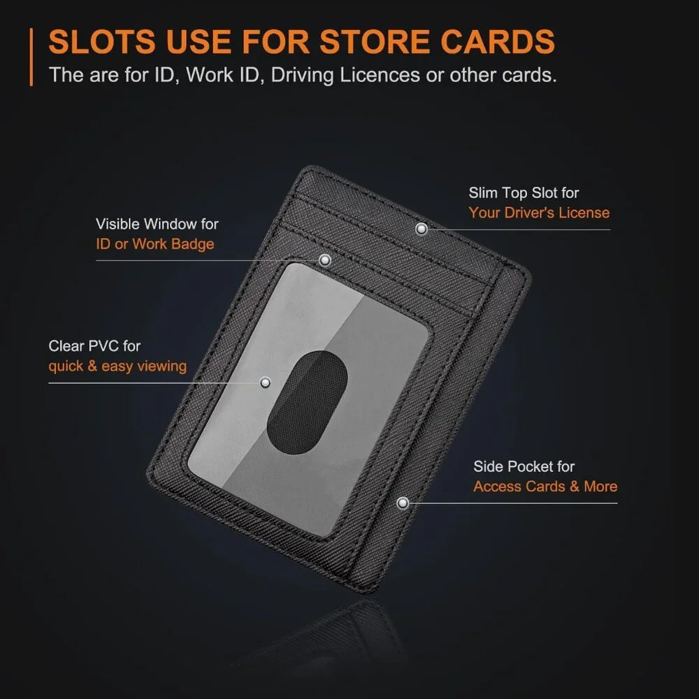Slim Minimalist Front Pocket RFID Blocking Leather Wallets for Men